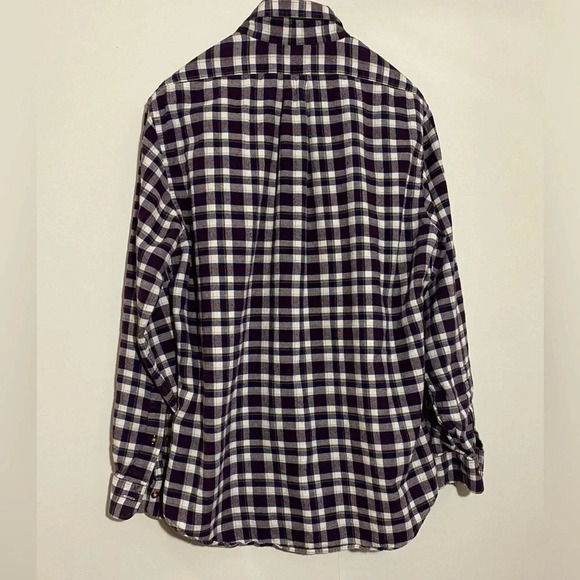 Brooks Brothers maroon white black men plaid button up long cuff sleeve shirts L - Picture 2 of 9